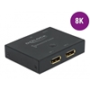 DeLock DisplayPort 2 - 1 Switch, kaksisuuntainen kytkin, 8K 30Hz, musta