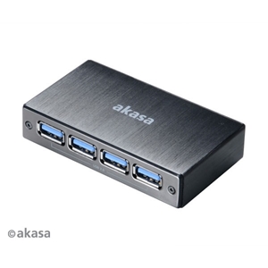 Akasa Connect 4SV, USB 3.0 hubi, 4 x Type A liittimet, musta