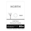 NORTH Nettikaapeli Cat6A UTP, 80m, kontaktiton, valkoinen