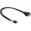 DeLock Sisäinen kaapeli, USB 3.0 - USB 2.0, IDC20 naaras - IDC10 uros, 0,3m, musta