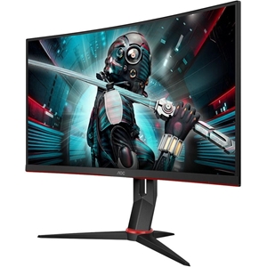 AOC 27" CQ27G2U/BK, kaareva 144Hz QHD -pelimonitori, musta/punainen