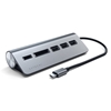 Satechi Type-C Aluminum USB 3.0 Hub & Card Reader -porttitoistin, Space Gray
