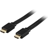 Deltaco HDMI v1.4 kaapeli 4K, Ethernet, 3D, paluu, litteä musta 5m