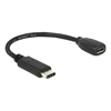 DeLock USB 2.0 USB-C uros - Micro-B naaras -adapteri, 0,15m, musta