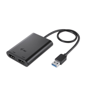 i-tec USB 3.0 / USB-C Dual 4K HDMI -videoadapteri, musta