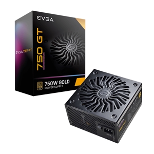 EVGA 750W SuperNOVA 750 GT, modulaarinen ATX-virtalähde, 80 Plus Gold, musta