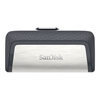Sandisk 128GB Ultra Dual, USB 3.1 / USB-C -muistitikku, jopa 150 MB/s, hopea/musta