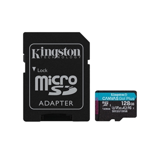 Kingston 128GB Canvas Go! Plus, microSDXC muistikortti, UHS-I, 170/90 MB/s