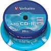 Verbatim CD-R, 52x, 700 MB/80 min, 25-pakkaus spindle, AZO, Crystal