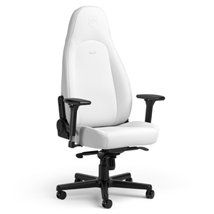 noblechairs ICON Gaming Chair - White Edition, keinonahkaverhoiltu pelituoli, valkoinen/musta