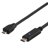 Deltaco USB 2.0 -kaapeli, Type C uros -> Type Micro-B uros, 0,5m, musta