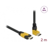 DeLock HDMI-kaapeli, suora -> 90° ylöspäin, 48Gbps, 8K/60Hz, 2m, musta/keltainen