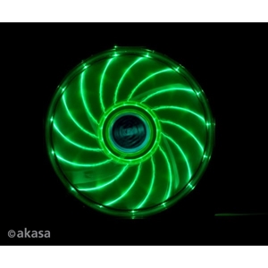 Akasa Vegas, LED-valaistu laitetuuletin, 120x120x25mm, musta/vihreä
