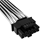 Corsair Premium Individually Sleeved 12+4pin PCIe Gen 5 Type-4 600W 12VHPWR -kaapeli, valkoinen/musta - kuva 3