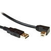MicroConnect USB 2.0 -kaapeli, Type-A -> Type-B kulma, 1,8m, musta