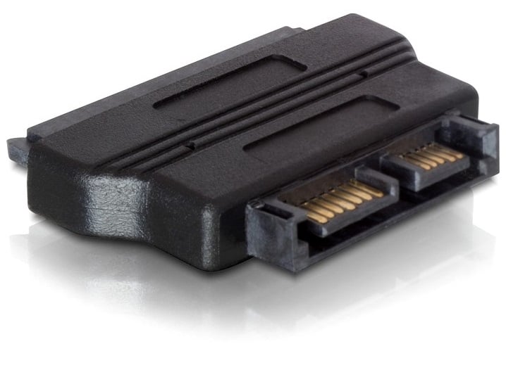 DeLock Slim SATA 13-pin -> SATA 22-pin -adapteri, Musta - Jimms.fi