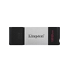 Kingston 128GB DataTraveler 80, USB 3.2 Gen1 -muistitikku, USB-C, hopea/musta