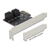 DeLock 4-porttinen SATA PCI Express x1 -lisäkortti, Low Profile