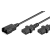 MicroConnect Extension Split Cable -jakokaapeli, C14 - > 2 x C13, 1,8m, musta