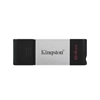 Kingston 64GB DataTraveler 80, USB 3.2 Gen1 -muistitikku, USB-C, hopea/musta