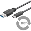MicroConnect USB 3.1 Type-C uros - USB 3.0 Type-A uros -kaapeli, 1m, musta