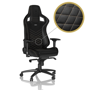 noblechairs EPIC Gaming Chair, keinonahkaverhoiltu pelituoli, musta/kulta