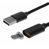 Insmat USB-kaapeli magneettisella päällä, USB A uros -> Micro-USB uros, 2m, musta