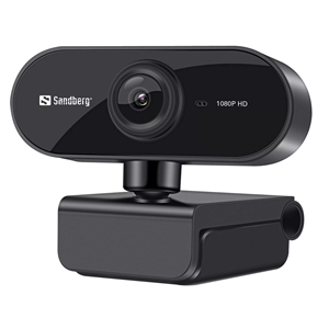 Sandberg USB Webcam Flex 1080P HD -verkkokamera, musta