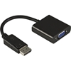 Deltaco DisplayPort - VGA-sovitin, 20-pin uros - 15-pin naaras, 0,2m, musta