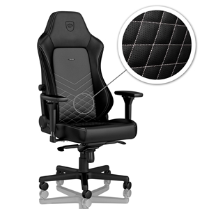 noblechairs HERO Gaming Chair, keinonahkaverhoiltu pelituoli, musta/platinanvalkoinen