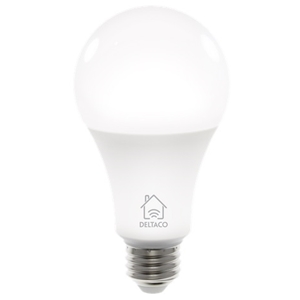 Deltaco Smart Home LED-älylamppu, E27, Wi-Fi, 9W, 810 lumenia, himmenettävä, valkoinen
