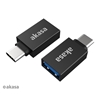Akasa USB Type-C uros -> USB Type-A naaras -adapteri, 2-pack, musta