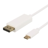 Deltaco USB-C -> DisplayPort -kaapeli, 1m, valkoinen