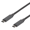 Deltaco USB-C-kaapeli, 60 W USB PD, 10 Gbps, 0,5m, harmaa