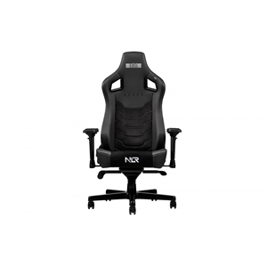 Next Level Racing Elite Gaming Chair - Leather & Suede Edition, keino- ja mokkanahkaverhoiltu pelituoli, musta