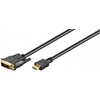 MicroConnect DVI-D -> HDMI -kaapeli, uros -> uros, 5m, musta