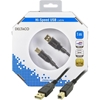 Deltaco USB 2.0 kaapeli Tyyppi A Uros -Tyyppi B Uros, 1m, beige/musta