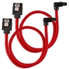 Corsair Premium Sleeved SATA 6Gbps 90° -kaapelisarja, 30cm, punainen/musta