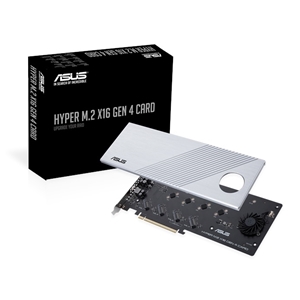 Asus HYPER M.2 X16 Gen 4 CARD -lisäkortti, 4 x M.2 paikka, PCIe 4.0/3.0 x16